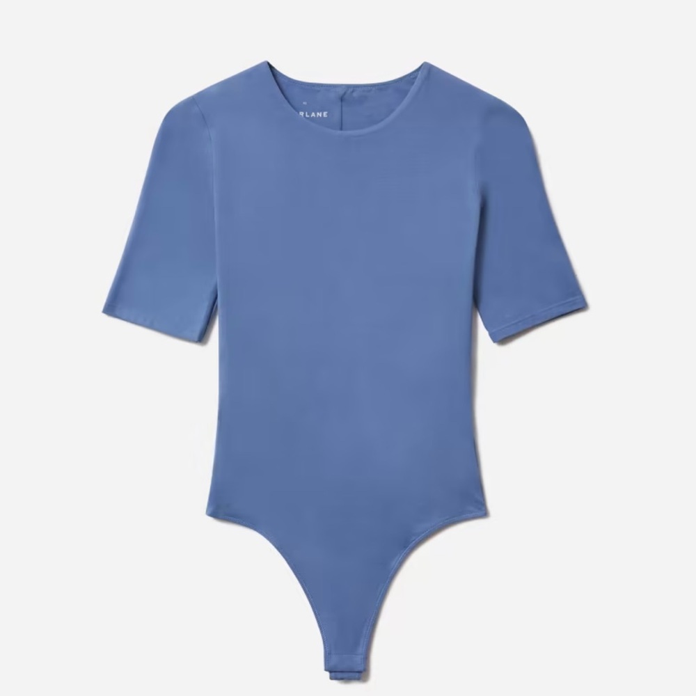 Everlane Blue Short Sleeve Bodysuit